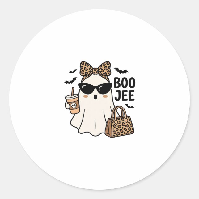 Adesivo Fantasma Boo Jee Halloween Arco de Leopardo Design (Frente)