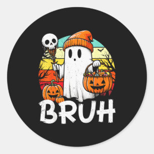 Adesivo Fantasma Bruh Engraçado Halloween Boo Soky Hallowe
