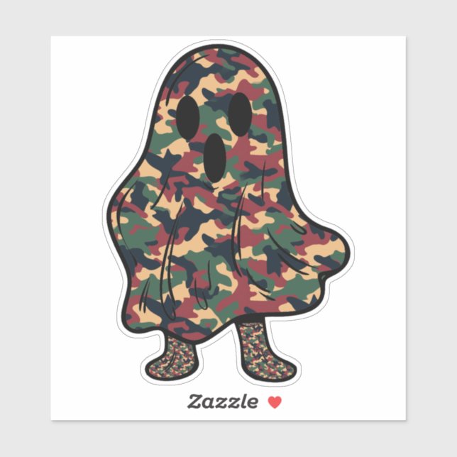 Adesivo Fantasma Castanho e Verde em Camouflage (Folha)