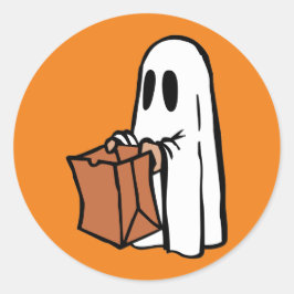 Adesivo Fantasma com Bag Trick ou Tratando em Laranja