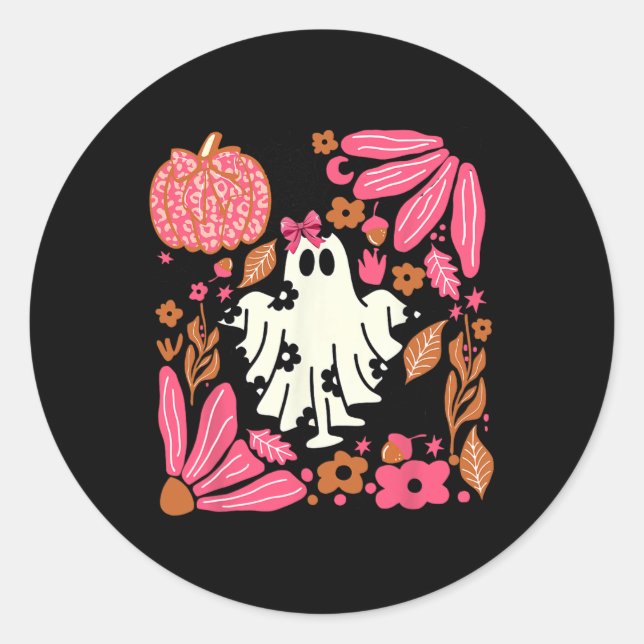 Adesivo Fantasma Com Flores, Halloween, Fantasma Floral Dr (Frente)