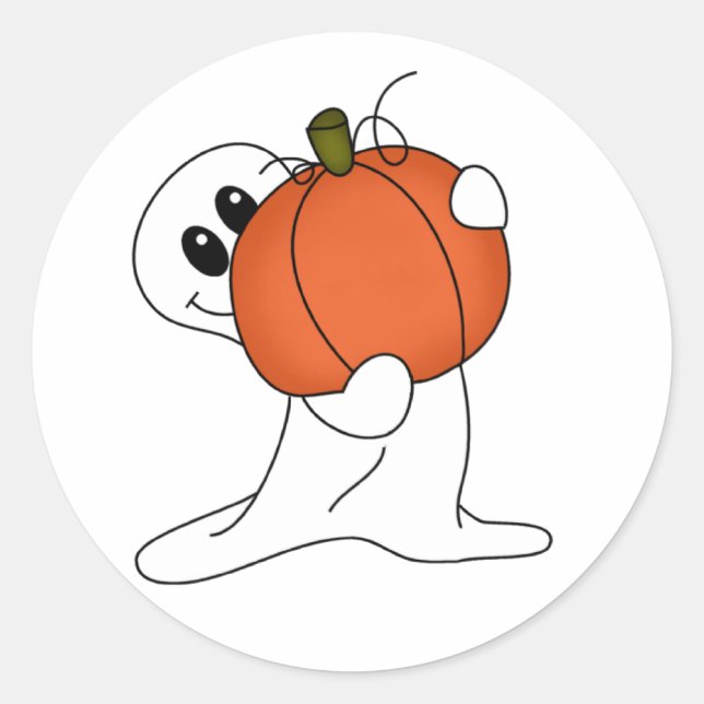 Adesivo Fantasma com Pumpkin Laranja (Frente)