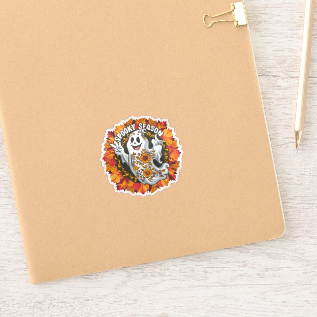 Adesivo Fantasma de Cartoon Bonito, Mas Escarnecido (Notebook)