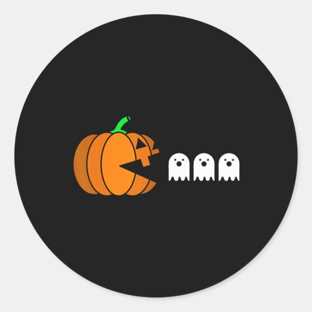 Adesivo Fantasma De Comida De Abóbora De Halloween (Frente)