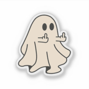 Adesivo Fantasma de Dedo Médio, Fantasma Fantasma Spooky H
