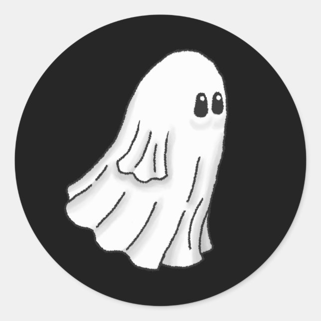 Adesivo Fantasma de Halloween Assustador e Fofo (Frente)