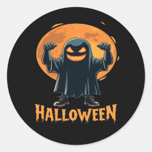 Adesivo Fantasma de Halloween Spooky com Design de Lua Che
