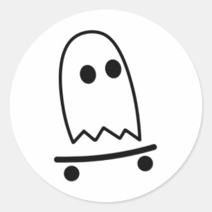 Adesivo Fantasma de Skateboard Lazy Halloween Diversão Ska
