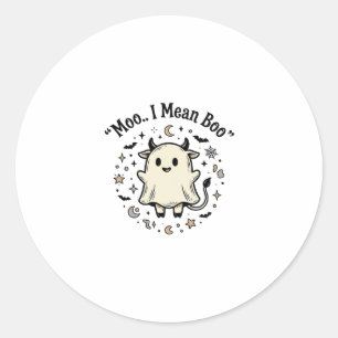 Adesivo Fantasma de Vaca Fofa de Halloween Moo Boo Design 
