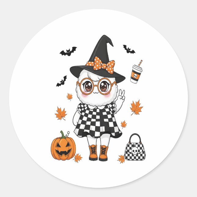 Adesivo Fantasma do Bom Halloween (Frente)