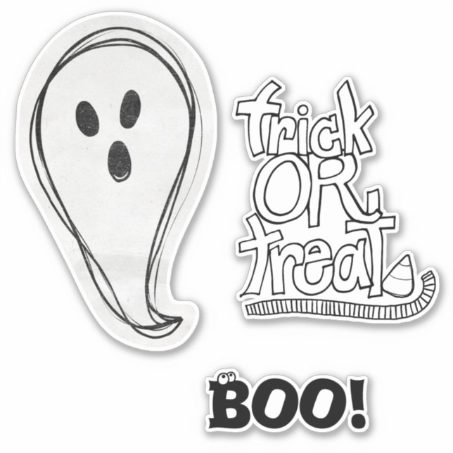 Adesivo Fantasma do Boo de Halloween (Frente)