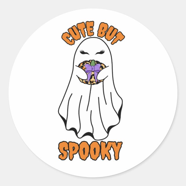 Adesivo Fantasma do Halloween bonito mas assustador segura (Frente)