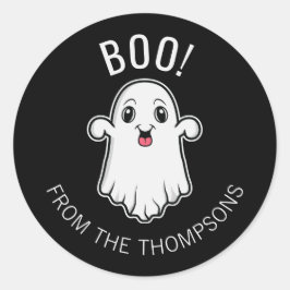 Adesivo Fantasma do Halloween Boo Texto Personalizado Pret