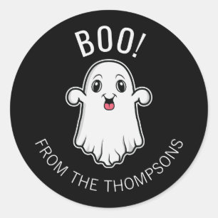 Adesivo Fantasma do Halloween Boo Texto Personalizado Pret