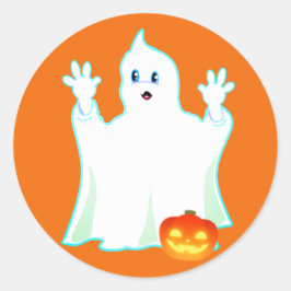 Adesivo Fantasma e Abóbora de Halloween Fofos em R Clássic
