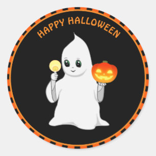 Adesivo Fantasma e abóbora do Halloween