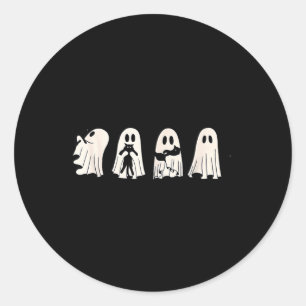 Adesivo Fantasma e Gato Preto Fantasma Fofo Segurando Gato