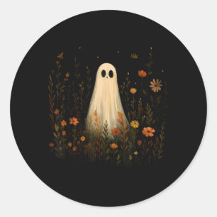 Adesivo Fantasma Em Um Prado Florido Design De Halloween D