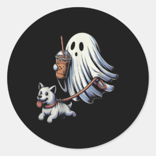 Adesivo Fantasma Engraçado Andando Cachorro Fantasma Noite