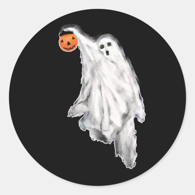 Adesivo Fantasma engraçado de Halloween (Frente)