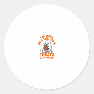 Adesivo Fantasma Engraçado de Tricô Desenho de Gravura Vin