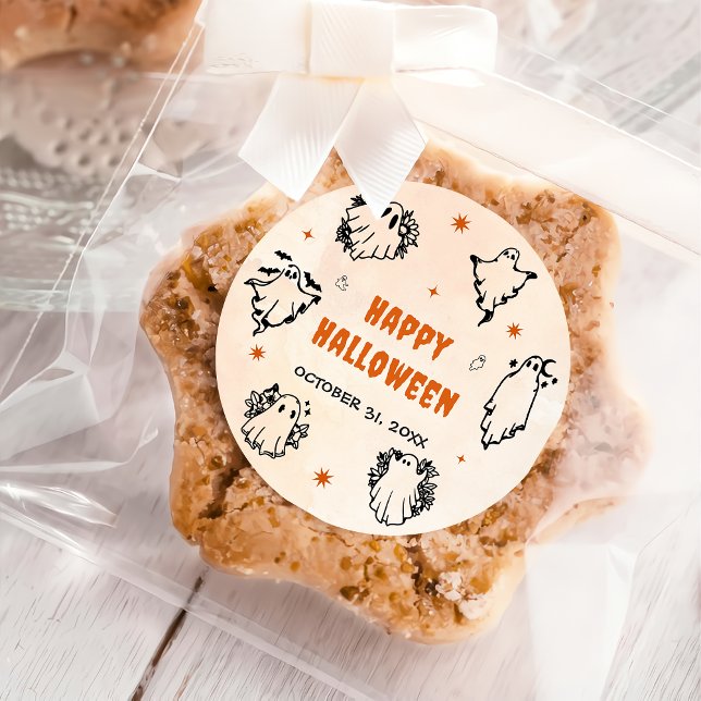 Adesivo Fantasma Feliz de Halloween (Criador carregado)