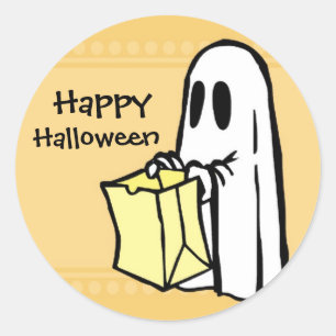 Adesivo Fantasma Feliz Halloween