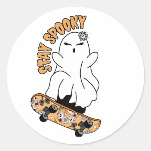 Adesivo Fantasma "Fique Louco" num skate - Laranja Legal