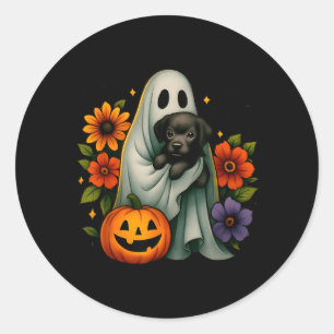 Adesivo Fantasma Floral Cachorro Preto Coquette Halloween