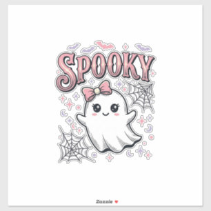 Adesivo Fantasma Fofo Assustador Camisa Vintage de Hallowe