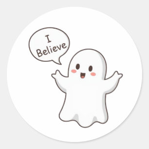 Adesivo Fantasma Fofo Eu Acredito Desenho