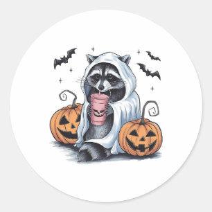 Adesivo Fantasma Ghost Pumpkin Halloween Raccoon Costume R