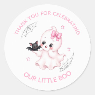 Adesivo Fantasma Little Boo   Chá de Bebê de Halloween Ros
