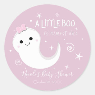 Adesivo Fantasma Menina Rosa BOO Festa de Bebê de Hallowee