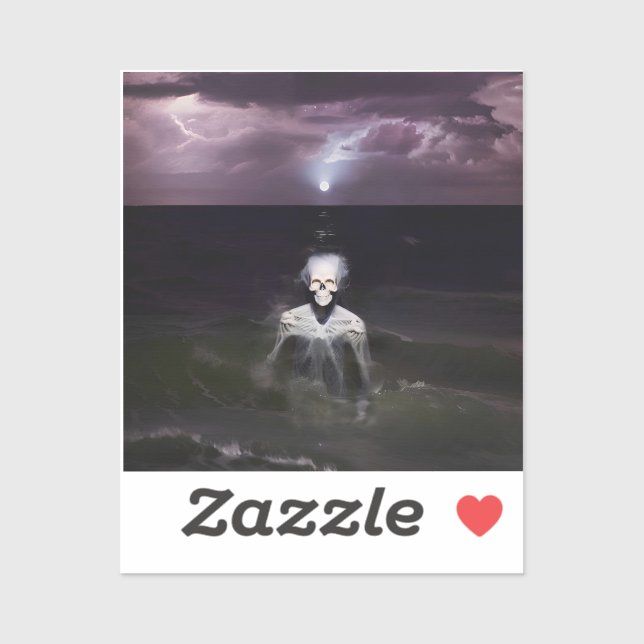 Adesivo Fantasma no Mar - Pintura a Petróleo (Folha)