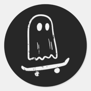 Adesivo Fantasma No Skateboard Retro Halloween Costume Bo