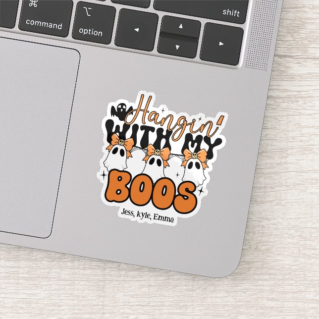Adesivo Fantasma Personalizado Bonito - Hangin' Com O Meu  (Detalhe)