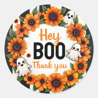 Adesivo Fantasma Personalizado do Halloween 'Ei Boo, Obrig