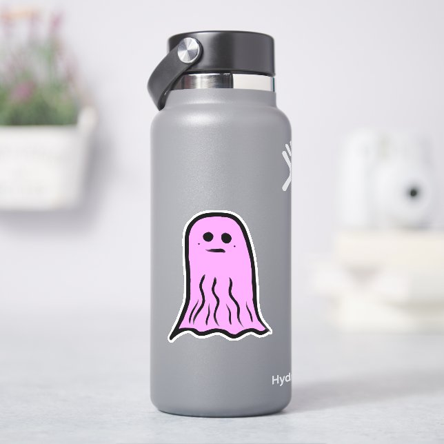 Adesivo Fantasma Rosa do Halloween (HidroFlask)