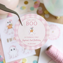 Adesivo Fantasma Rosa Fofo Halloween Aniversário