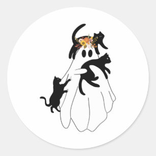 Adesivo Fantasma Segurando Um Pão Negro De Halloween Pregu