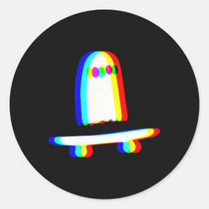 Adesivo Fantasma Skateboard Preguiçoso Roupa de Halloween