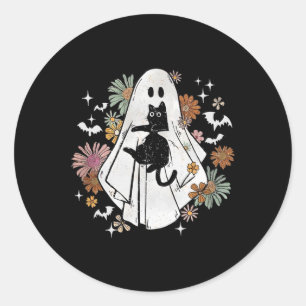 Adesivo Fantasma Spooky Segurando Cabelo Floral Negro
