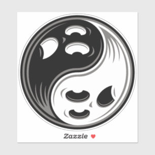 Adesivo Fantasma Yin Yang Black and White