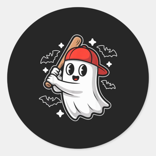 Adesivo Fantasmagórico Fantasma de Halloween e Morcegos de (Frente)
