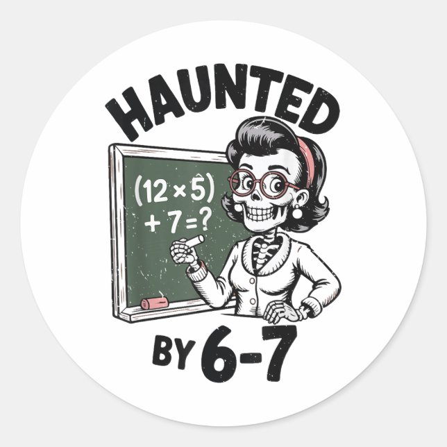 Adesivo Fantasmas 67 Esqueleto Professor de Matemática Fan (Frente)