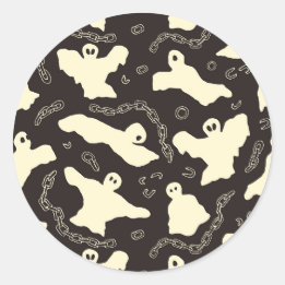 Adesivo Fantasmas cremosos - padrão de Halloween.