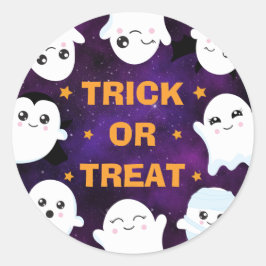 Adesivo Fantasmas de Halloween Fofos Pegue ou Coma