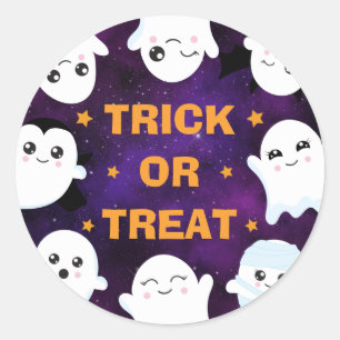 Adesivo Fantasmas de Halloween Fofos Pegue ou Coma