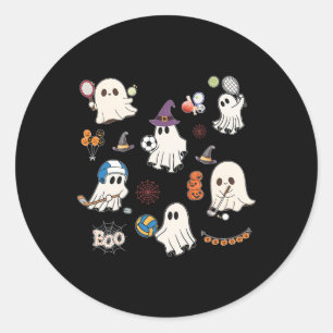 Adesivo Fantasmas de Halloween Jogando Futebol Tênis Hóque